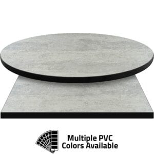 PVC Edge Manufactured Table Tops – 1.25″ thickness – Pinnacle Snow Painted Metal Laminate