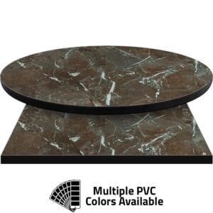 PVC Edge Manufactured Table Tops – 1.25″ thickness – Pinnacle Mocha Marble Laminate