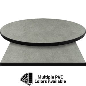 PVC Edge Manufactured Table Tops – 1.25″ thickness – Pinnacle Light Crystal Concrete Laminate