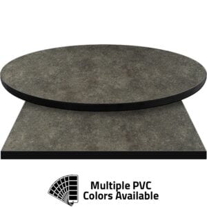 PVC Edge Manufactured Table Tops – 1.25″ thickness – Pinnacle Dark Crystal Concrete Laminate