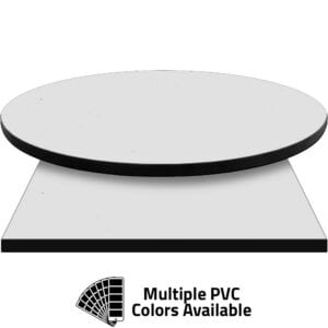PVC Edge Manufactured Table Tops – 1.25″ thickness – Pinnacle Cold White Laminate