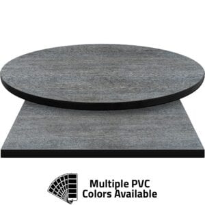 PVC Edge Manufactured Table Tops – 1.25″ thickness – Pinnacle Weathered Pewter Laminate