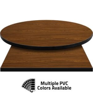 PVC Edge Manufactured Table Tops – 1.25″ thickness – Pinnacle British Walnut Laminate