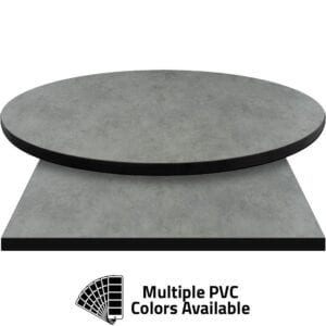 PVC Edge Manufactured Table Tops – 1.25″ thickness – Pinnacle Textured Concrete Laminate