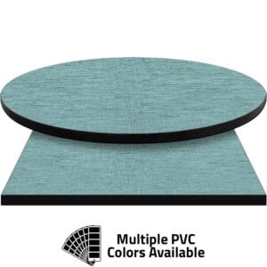 PVC Edge Manufactured Table Tops – 1.25″ thickness – Pinnacle Cyan Linen Laminate