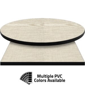 PVC Edge Manufactured Table Tops – 1.25″ thickness – Pinnacle Ivory Linen Laminate