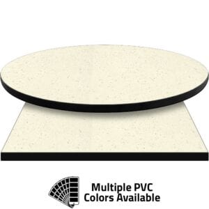 PVC Edge Manufactured Table Tops – 1.25″ thickness – Pinnacle Flecked Quartz Laminate
