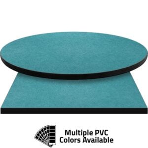 PVC Edge Manufactured Table Tops – 1.25″ thickness – Pinnacle Turquois Fiber Laminate