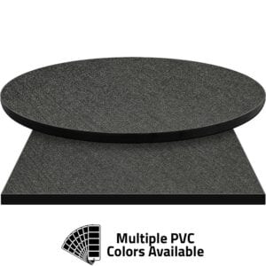 PVC Edge Manufactured Table Tops – 1.25″ thickness – Pinnacle Charcoal Fiber Laminate