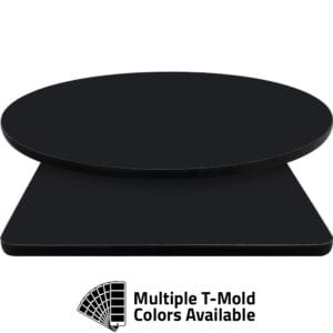 T-Mold Manufactured Table Tops – Pinnacle Black Laminate