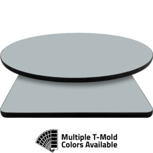 T-Mold Manufactured Table Tops – Pinnacle Steel Gray Laminate