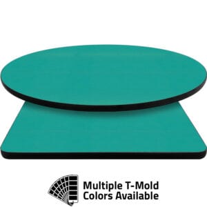 T-Mold Manufactured Table Tops – Pinnacle Poppy Green Laminate