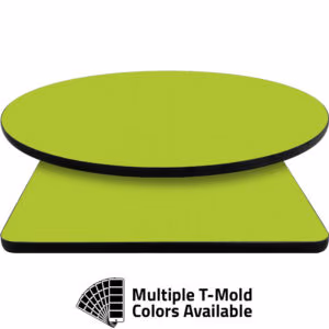 T-Mold Manufactured Table Tops – Pinnacle Lime Green Laminate