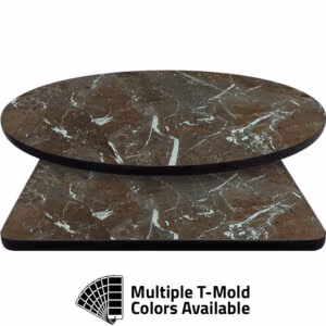 T-Mold Manufactured Table Tops – Pinnacle Mocha Marble Laminate