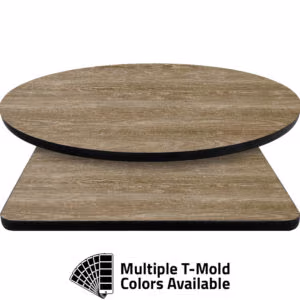 T-Mold Manufactured Table Tops – Pinnacle Mild Ash Laminate