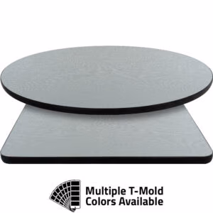T-Mold Manufactured Table Tops – Pinnacle Gray Washed Tweed Laminate