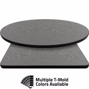 T-Mold Manufactured Table Tops – Pinnacle Gray Tweed Laminate