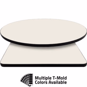 T-Mold Manufactured Table Tops – Pinnacle Ivory Laminate