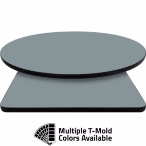 T-Mold Manufactured Table Tops – Pinnacle Gray Laminate