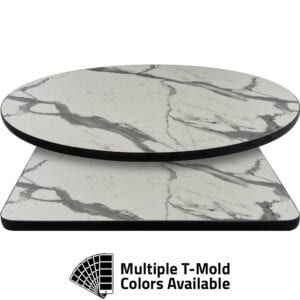 T-Mold Manufactured Table Tops – Pinnacle Vento Marble Laminate