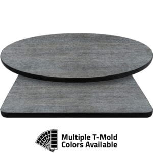 T-Mold Manufactured Table Tops – Pinnacle Weathered Pewter Laminate