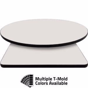 T-Mold Manufactured Table Tops – Pinnacle Ivory Pearl Laminate