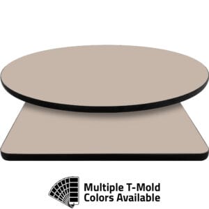 T-Mold Manufactured Table Tops – Pinnacle Taupe Laminate