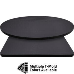 T-Mold Manufactured Table Tops – Pinnacle Black Diamond Laminate