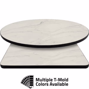 T-Mold Manufactured Table Tops – Pinnacle Modern Marble (gloss) Laminate