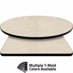 T-Mold Manufactured Table Tops – Pinnacle Ivory Linen Laminate