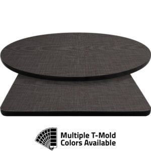 T-Mold Manufactured Table Tops – Pinnacle Graphite Linen Laminate