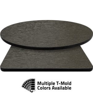 T-Mold Manufactured Table Tops – Pinnacle Charcoal Tweed Laminate