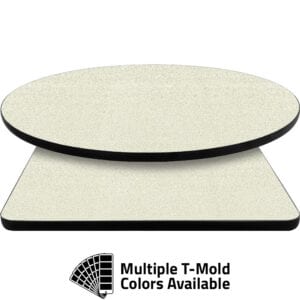 T-Mold Manufactured Table Tops – Pinnacle White Galaxy Laminate