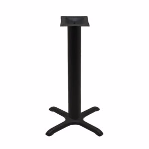 Table Base - 22" x 22" Cross - Black Stamped Steel - Counter Height - 4" Column