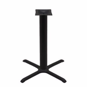 Table Base - 30" x 30" Cross - Black Stamped Steel - Counter Height - 4" Column