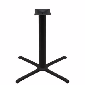 Table Base - 36" x 36" Cross - Black Stamped Steel - Counter Height - 4" Column