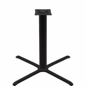 Table Base - 40" x 40" Cross - Black Stamped Steel - Counter Height - 4" Column