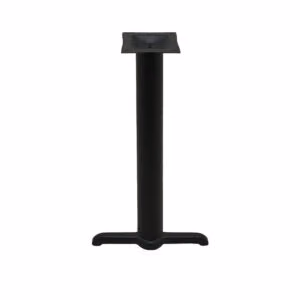 Table Base - 22" 'T'/End - Black Stamped Steel - Counter Height - 4" Column