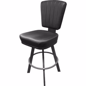 BM-10660 Spartan Casino Stool with XL Iron Gray Bar Height Swivel Frame