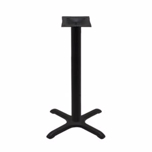 Table Base - 22" x 22" Cross - Black Stamped Steel - Counter Height - 3" Column
