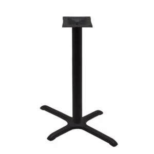 Table Base - 22" x 30" Cross - Black Stamped Steel - Counter Height - 3" Column