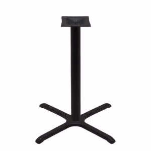 Table Base - 30" x 30" Cross - Black Stamped Steel - Counter Height - 3" Column