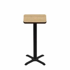 24" x 24" Two-Sided Oak/Walnut Quick Ship Table - Oak Up + Black Bar Height 22" x 22" Cross Base