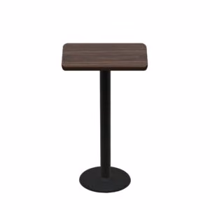 24" x 30" Two-Sided Oak/Walnut Quick Ship Table - Walnut Up + Black Bar Height 18" Disc Base