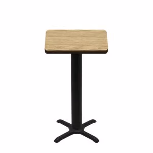 30" x 30" Two-Sided Oak/Walnut Quick Ship Table - Oak Up + Black Bar Height 22" x 22" Cross Base