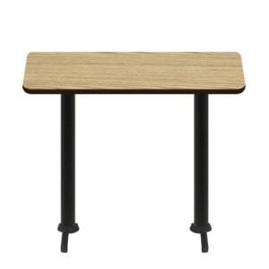 30" x 60" Two-Sided Oak/Walnut Quick Ship Table - Oak Up + (2) Black Bar Height 22" T Bases