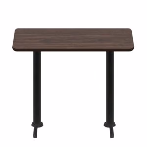 30" x 60" Two-Sided Oak/Walnut Quick Ship Table - Walnut Up + (2) Black Bar Height 22" T Bases
