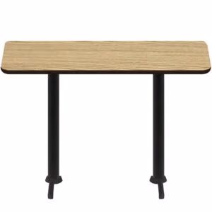 30" x 72" Two-Sided Oak/Walnut Quick Ship Table - Oak Up + (2) Black Bar Height 22" T Bases