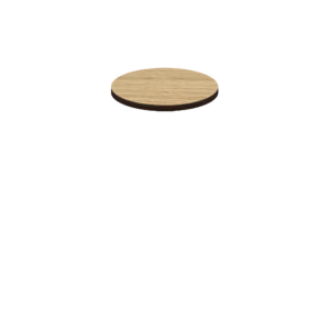 Two-Sided Quick Ship Table Tops - Oak/Walnut Laminate - Brown T-Mold - 24" Round