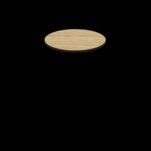 Two-Sided Quick Ship Table Tops - Oak/Walnut Laminate - Brown T-Mold - 30" Round